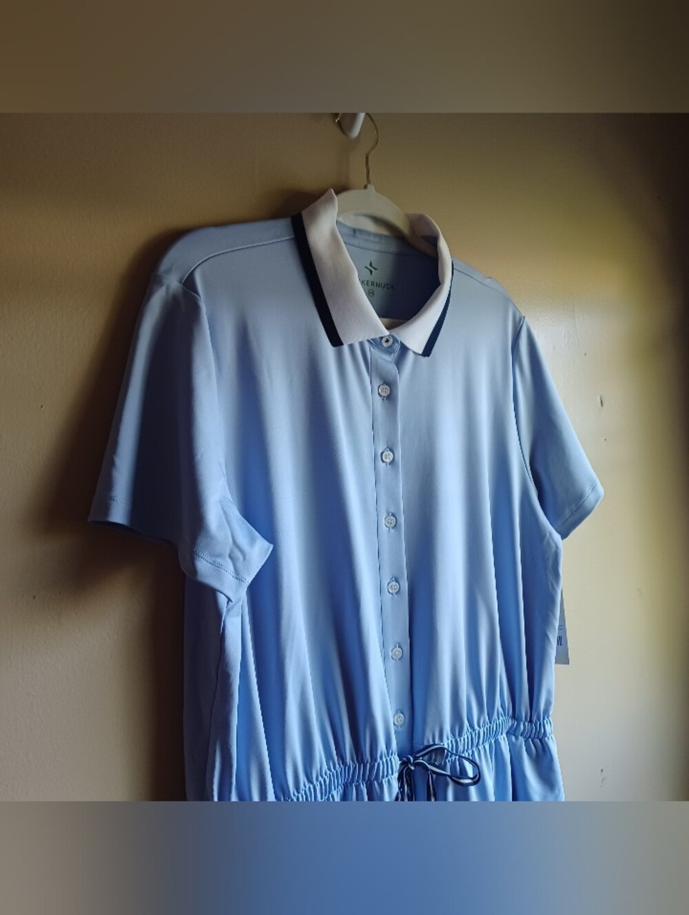 Tuckernuck Light Blue Polo Shirt Dress with Contrast Collar - Picture 7 of 7